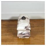 MARBLE SARCOPHAGUS STYLE BOX WITH BRONZE LION MASK MOUNT