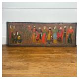 SOVIET FOLK ART (20TH CENTURY) PAINTED COPPER RELIEF