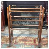 VINTAGE STAINED PINE QUILT RACK, AMERICAN PRIMITIVE