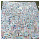 VINTAGE PATCHWORK PIECED AND TIED SCRAP QUILT