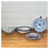 (5pc) ASSORTED PORTUGUESE, JAPANESE & DECORATIVE BLUE & WHITE CERAMICS