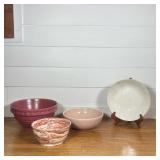 (4pc) COLLECTION OF ITALIAN MAIOLICA & CALIFORNIA POTTERY BOWLS