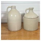 (2pc) AMERICAN SALT-GLAZED STONEWARE JUGS