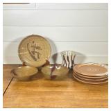 (8pc) ASSORTED AMERICAN STUDIO POTTERY COLLECTION, INCL. RUBY FEE