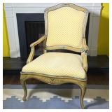 KARGES LOUIS XV STYLE HAND-PAINTED ARMCHAIR