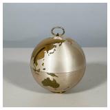 MID-CENTURY GERMAN TWO-TONE METAL GLOBE CIGARETTE DISPENSER