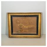 CHINESE EXPORT (19th Century) SILK EMBROIDERY, GOLDEN PHEASANT