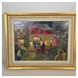 AMERICAN FOLK ART (20th Century) OIL ON BOARD