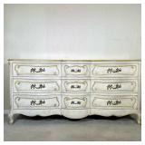 FRENCH PROVINCIAL STYLE NINE-DRAWER DRESSER