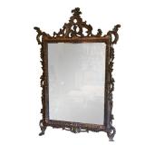 ROCOCO STYLE GILT AND PATINATED WALL MIRROR