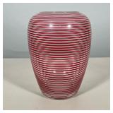 ITALIAN STYLE RED FILIGRANA GLASS VASE