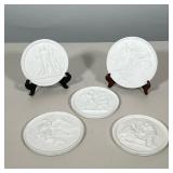 (5pc) ROYAL COPENHAGEN BERTEL THORVALDSEN BISQUE PORCELAIN RELIEF PLAQUES