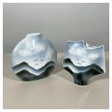 PAIR OF VIREBENT FRENCH PORCELAIN SCULPTURAL VASES