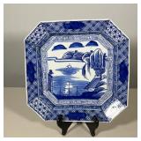 JAPANESE ARITA SOMETSUKE BLUE AND WHITE PORCELAIN SERVING PLATE