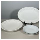 (4pc) ESTE C.E. ITALIAN CERAMIC FRUIT EMBOSSED SERVING PIECES