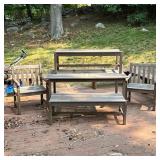 CLAUDE PICKENS TRADING LTD. FIVE-PIECE WOODEN OUTDOOR DINING SET