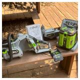 (4pc) EGO POWER+ BRUSHLESS CHAINSAW AND HEDGE TRIMMER ATTACHMENT WITH 10.0AH BATTERY AND CHARGER