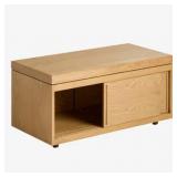 LOVESAC ANYTABLE BLONDE FINISH STORAGE TABLE