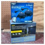(2pc) FEIT ELECTRIC OUTDOOR SMART PLUGS AND KODA MOTION ACTIVATED FLOODLIGHT