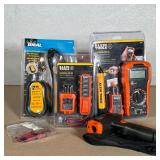(4pc) KLEIN TOOLS AND IDEAL ELECTRICAL TEST KITS AND INFRARED THERMOMETER