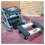 Z CREEPER CONVERTIBLE MECHANICS SEAT AND FRANKLIN HARDWOOD DOLLY