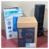 (3pc) LEVOIT AIR PURIFIER, PUREGUARDIAN HUMIDIFIER, AND SEVILLE CLASSICS TOWER FAN