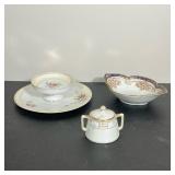(3pc) HAND PAINTED NIPPON PORCELAIN COLLECTION