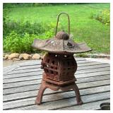 CAST IRON PAGODA FORM GARDEN LANTERN