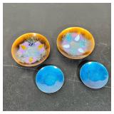 (4pc) FOUR BOVANO MCM ENAMEL ON COPPER DISHES