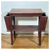 AMERICAN (20TH CENTURY) STAINED WOOD MAGAZINE END TABLE