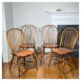 (4pc) SET OF FOUR ENGLISH HOOP BACK WINDSOR CHAIRS