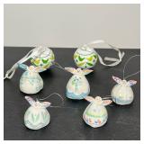 (7pc) GROUP OF SEVEN CERAMIC CHRISTMAS ORNAMENTS INCLUDING KATE SPADE NEW YORK