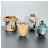 (4pc) FOUR ASSORTED STUDIO POTTERY INCLUDING FULPER AND TONALA VASES
