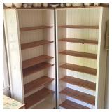 PAIR OF IKEA HEMNES WHITE STAIN AND LIGHT BROWN WOOD BOOKSHELVES (1 of 2)