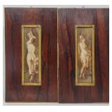 Pr of Hans Makart Miniature Nude Senses Paintings