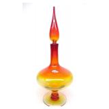 Blenko Amberina MCM Glass Wayne Husted Decanter