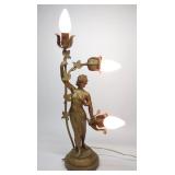 Art Nouveau Style Lady Figural Table Lamp