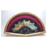 Antique Hand Painted French Fan In Gilt Shadowbox