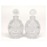 Two Rene Lalique 1937 Rose Perfume Bottles (7cm)