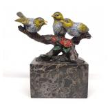 Bird of Paradise Bronze Sculpture on Marble Base
