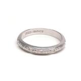 18K White Gold Floral Wedding Band Ring (sz 10)