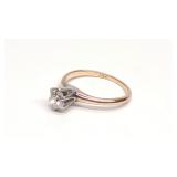 14K Gold European Cut Solitaire Ring (0.5 ct) sz 5