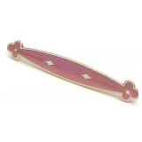 Art Deco 14K Gold Guilloche Enamel Bar Brooch