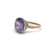14k Gold Synthetic Alexandrite Solitaire Ring