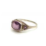 Art Deco 14K White Gold Amethyst Ring (sz 5.25)