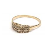 14K Gold Diamond Cocktail Pyramid Ring (sz 9)