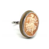 Vintage Sterling Silver Carved Cameo Ring (sz 6)