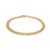 14K Yellow Gold Double Curb Link Bracelet 6.75"L