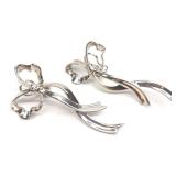 Tiffany & Co Sterling Silver Bow Clip On Earrings