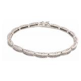10K White Gold & Diamond Tennis Bracelet (7" long)